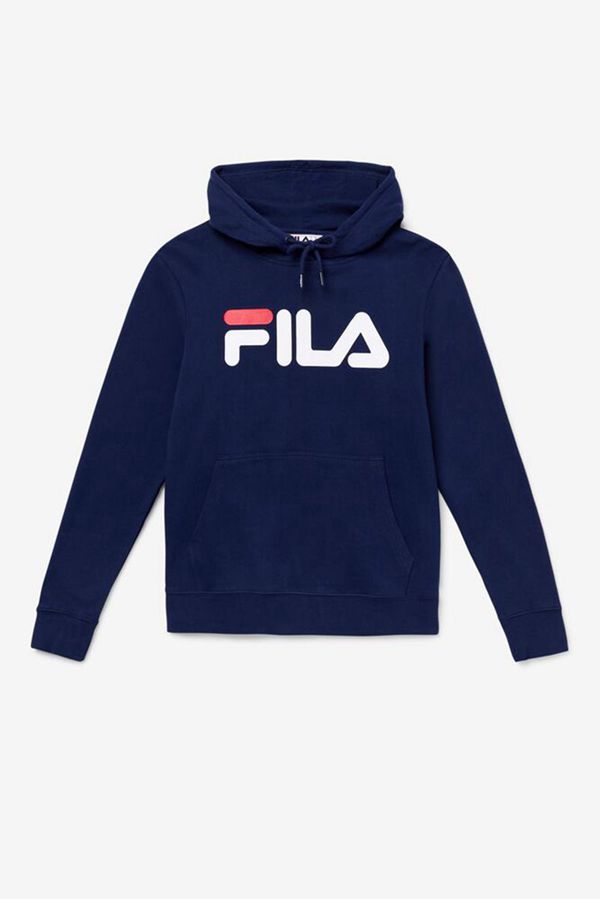 Blusa Moletom Capuz Fila Mulher Azul Marinho/Branco - Fila Lucy Kangaroo Pocket Portugal Lojas,OBZP-